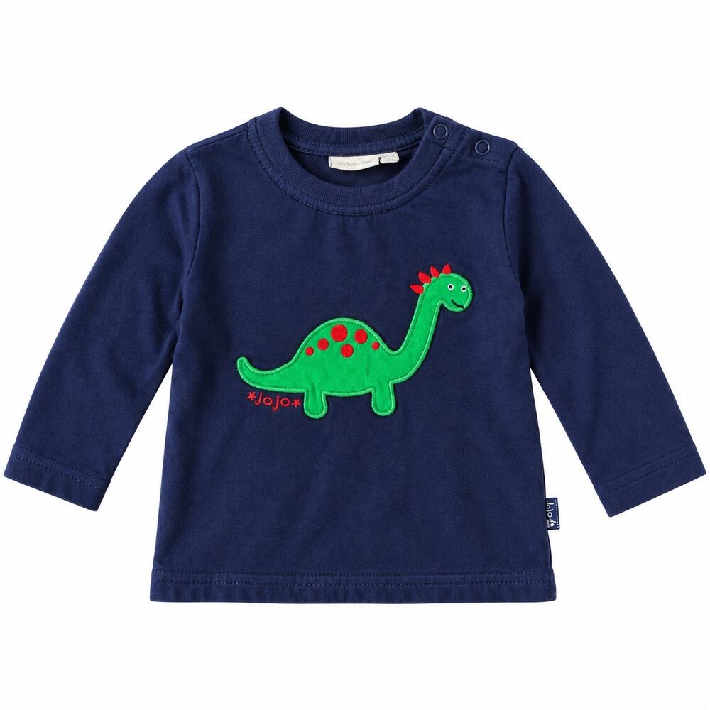 JoJo Maman Bébé Navy Dinosaur Long-Sleeve Baby Shirt